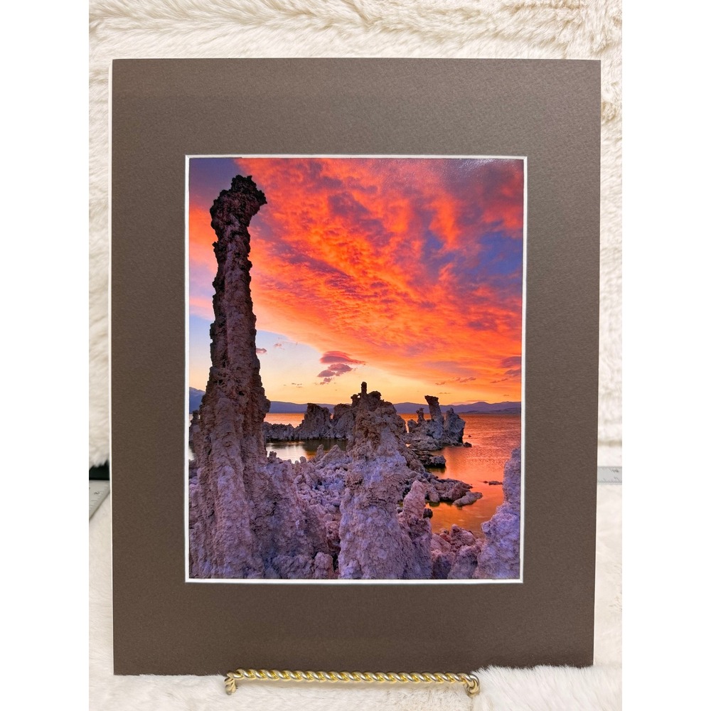 Signed Photography Art Mono Lake Sierra Wave II California Print Matted 11x14